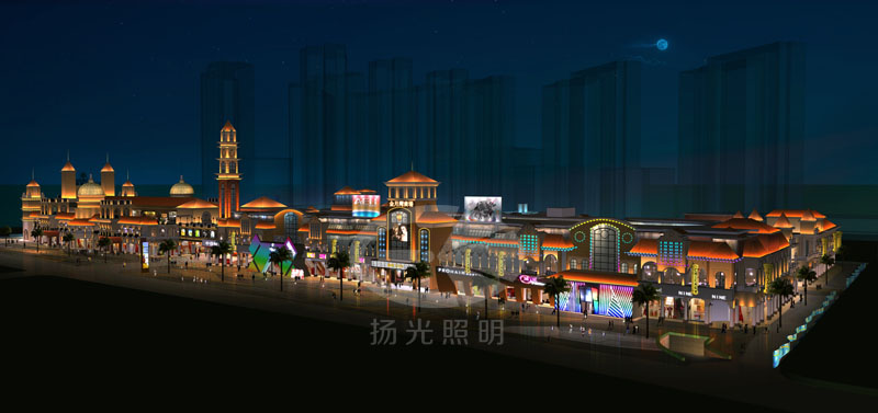商業(yè)街景觀亮化設計鳥瞰圖